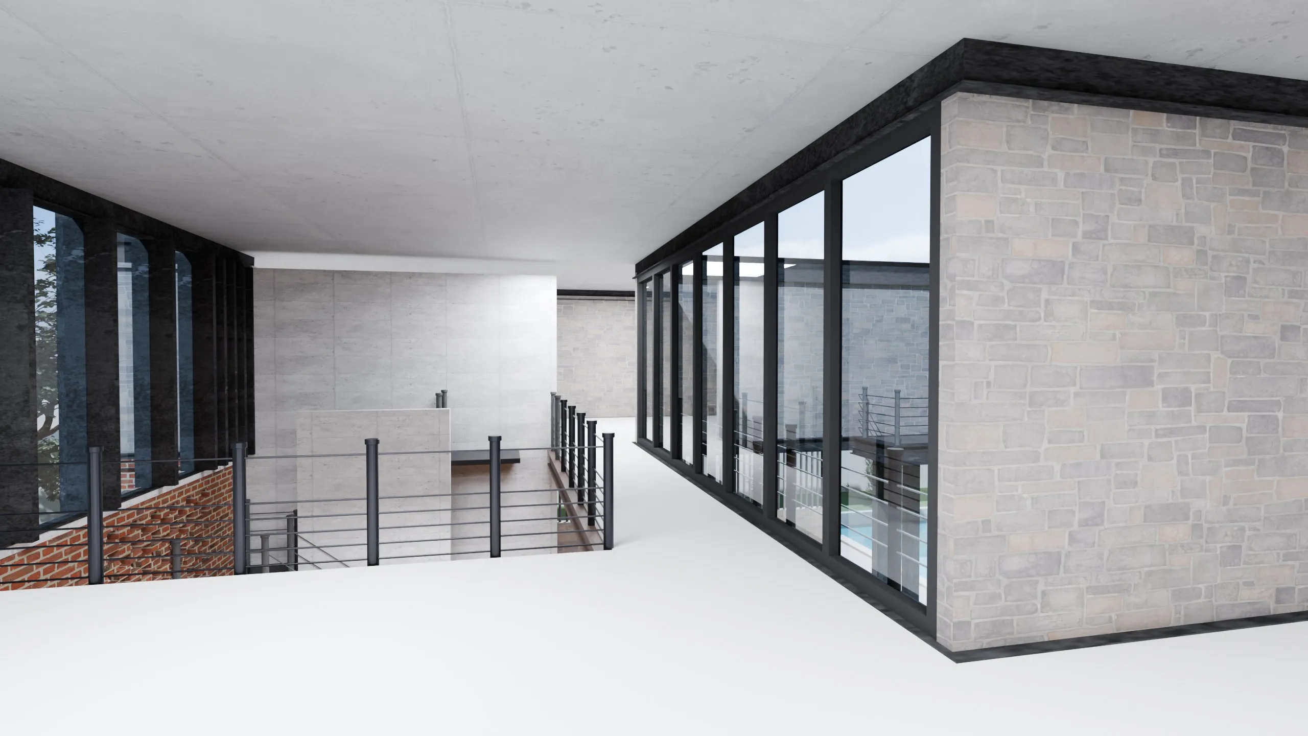 Baies vitrées de l’étage — Villa contemporaine